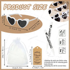Gafas de corazón personalizables para boda y despedida de soltera con rotuladores DIY, perfectas como regalo para invitados y photocall.
