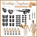 Gafas de corazón personalizables para boda y despedida de soltera con rotuladores DIY, perfectas como regalo para invitados y photocall.