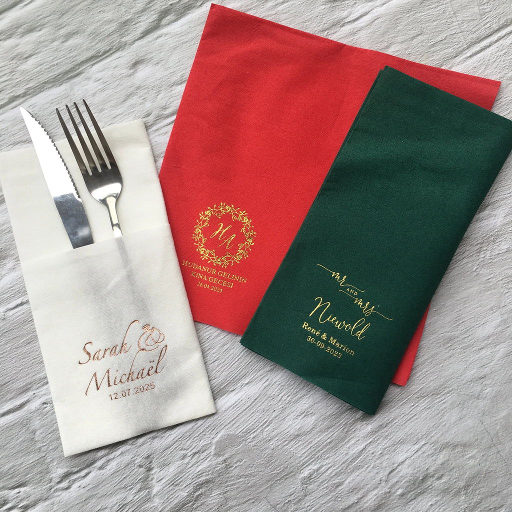 Servilletas Personalizadas para Bodas Pack de 50