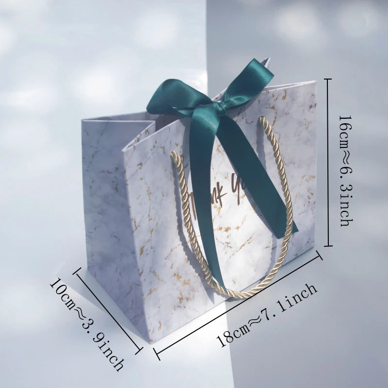 Bolsas de Regalo Mármol Gris para Bodas y Eventos