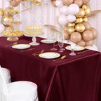 Mantel de Satén Burdeos para Bodas y Eventos