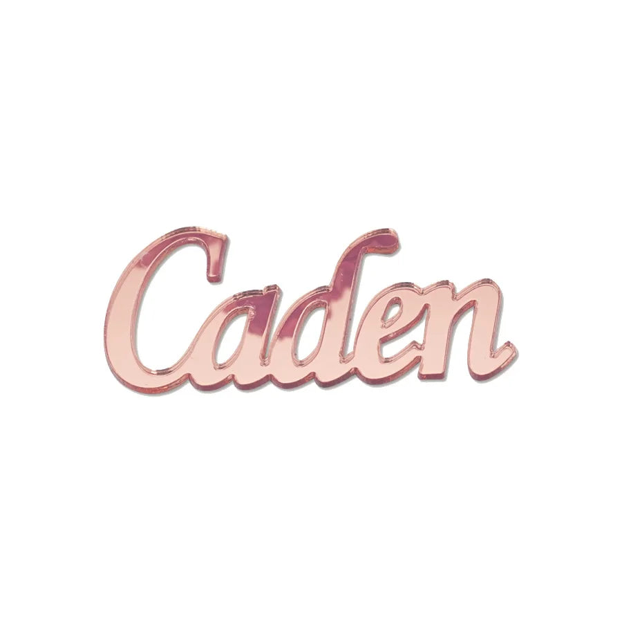 Etiquetas de nombre acrílicas espejo personalizadas doradas y plateadas para bodas y eventos, con acabado brillante y diseño elegante para decoración de mesa.