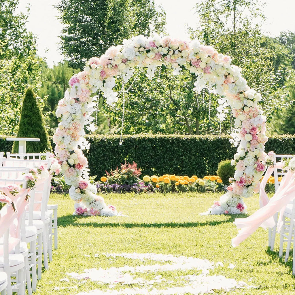 Arco Metálico Redondo Dorado para Bodas
