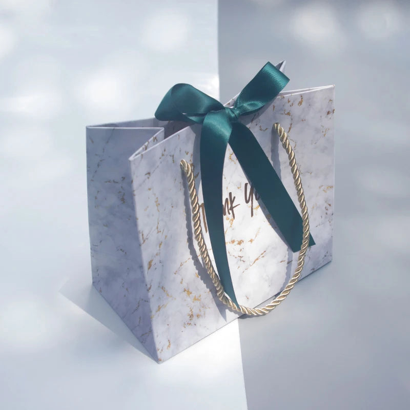 Bolsas de Regalo Mármol Gris para Bodas y Eventos