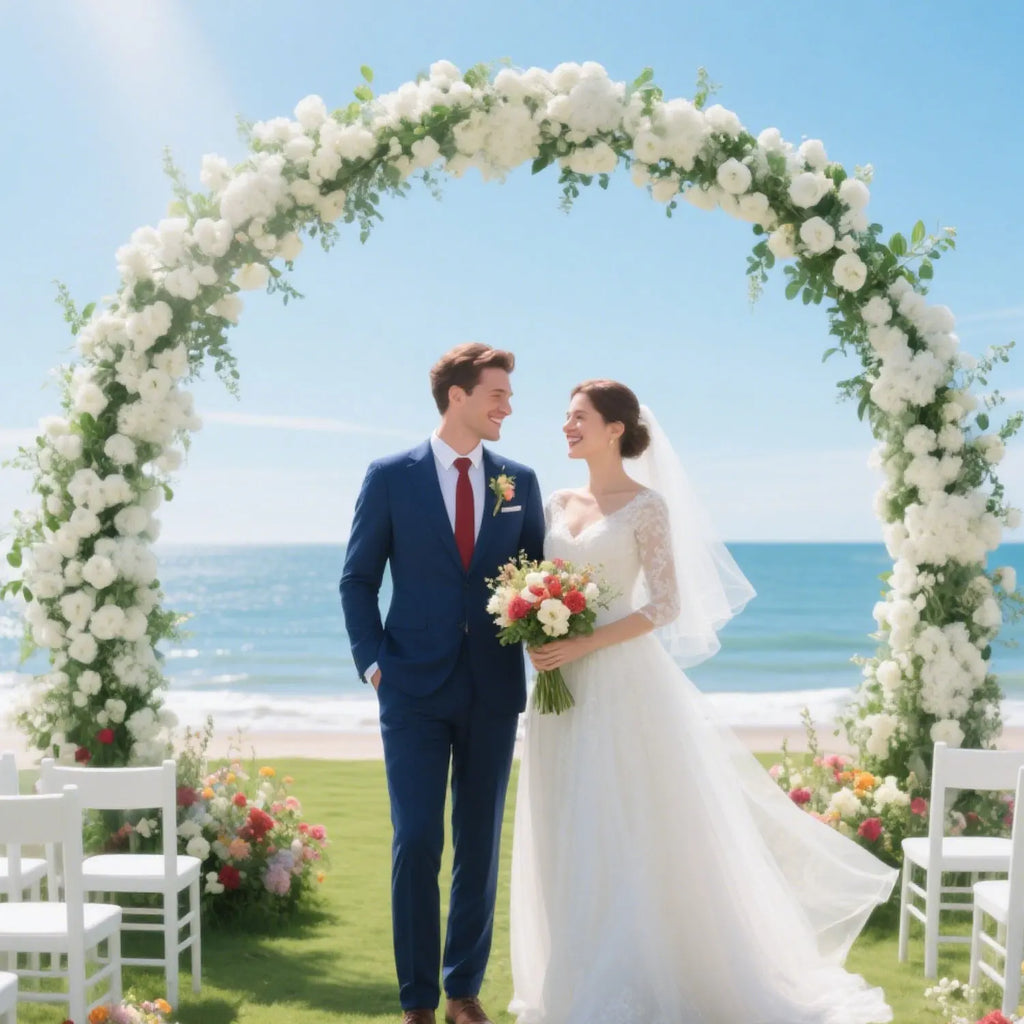 Arco Metálico Redondo Dorado para Bodas