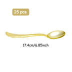 Cubiertos Dorados para Fiestas Pack de 25