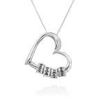 Collar de corazón personalizado para mujer con nombres grabados, joyería elegante de cobre con charms intercambiables, ideal como regalo para mamá y ocasiones especiales.