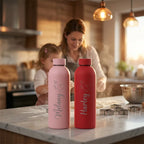 Vaso personalizado de acero inoxidable con nombre y logo grabado para bebidas, ideal para deportes, viajes y actividades al aire libre.