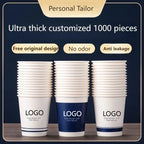 Vasos de papel personalizados de 250ml con nombre o logo, desechables y ecológicos, ideales para fiestas, bodas y eventos con diseño personalizado elegante.