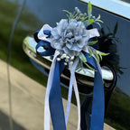 Flor para Espejo de Coche para Boda con Cinta