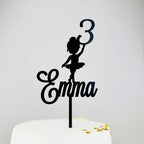 Topper acrílico personalizado para pastel con nombre y edad