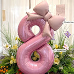Globo Rosa con Lazo para Cumpleaños y Bodas