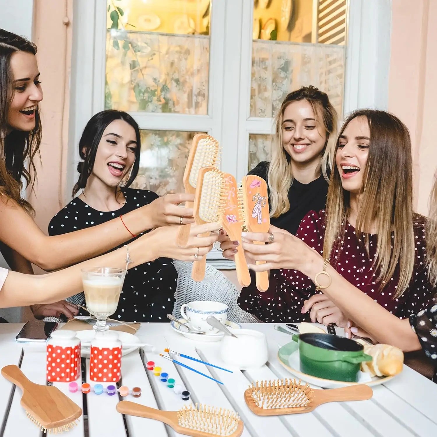 Kit DIY de cepillos de madera con rotuladores multicolor, para pintar y personalizar tus propios cepillos, regalo creativo para fiestas y manualidades.