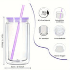 Vasos Snow Globe DIY 16oz para fiestas, con doble pared y agujero pre-perforado, perfectos para purpurina, confeti y manualidades creativas.