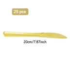 Cubiertos Dorados para Fiestas Pack de 25