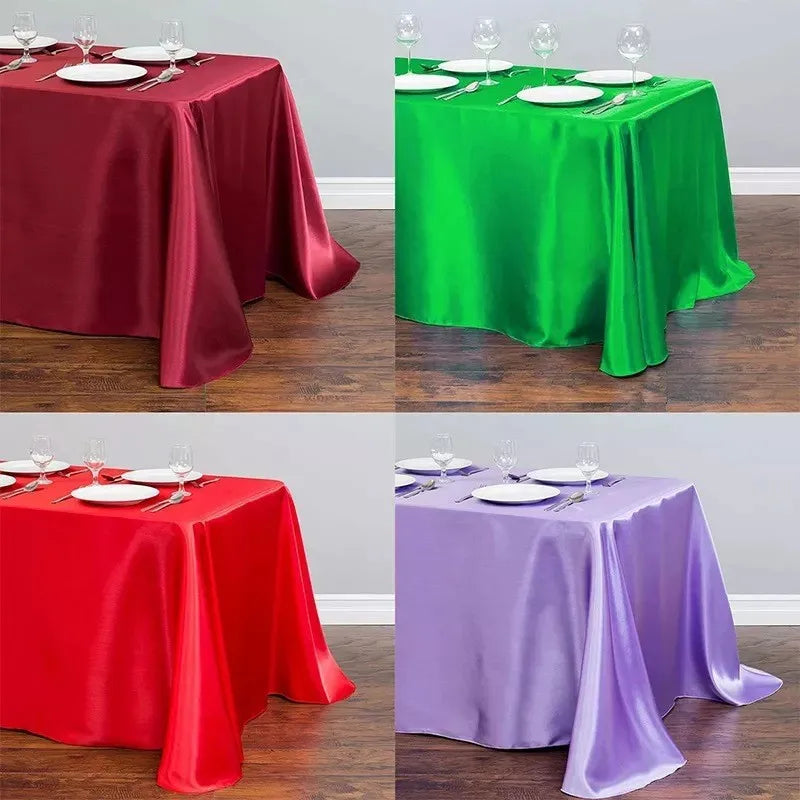 Mantel de Satén Burdeos para Bodas y Eventos