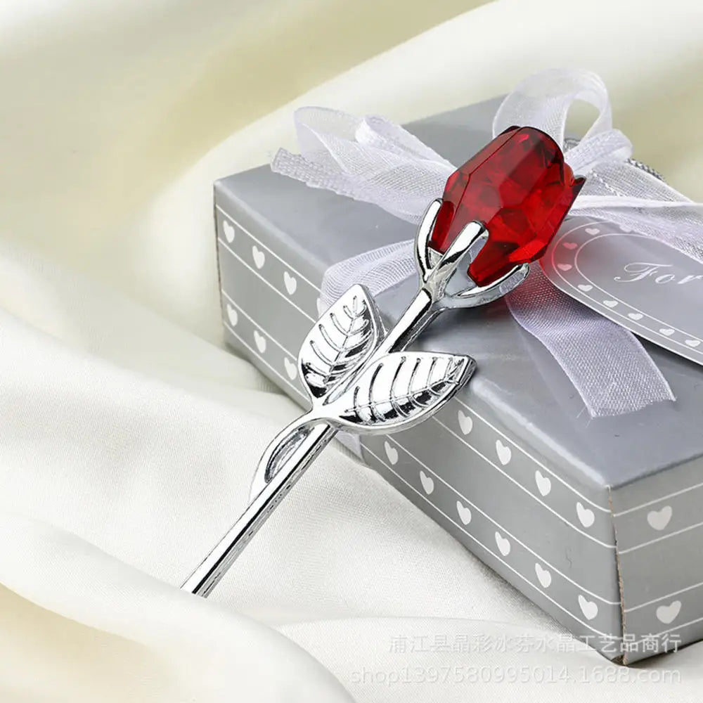 Rosa de Cristal Decorativa con Caja de Regalo
