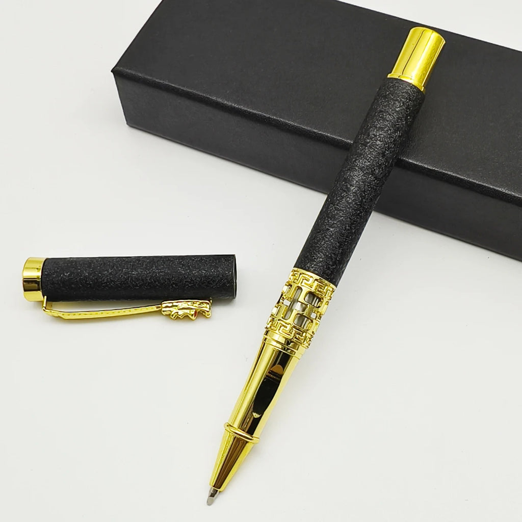 Bolígrafo metálico personalizado con diseño de dragón, grabado láser de nombre o logo, estilo elegante para negocios, firmas y regalos corporativos de lujo.