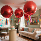 Globos Redondos 4D Rojos para Fiestas 4 o 10 Piezas