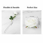 120 Rosas Artificiales Blancas para Decoración