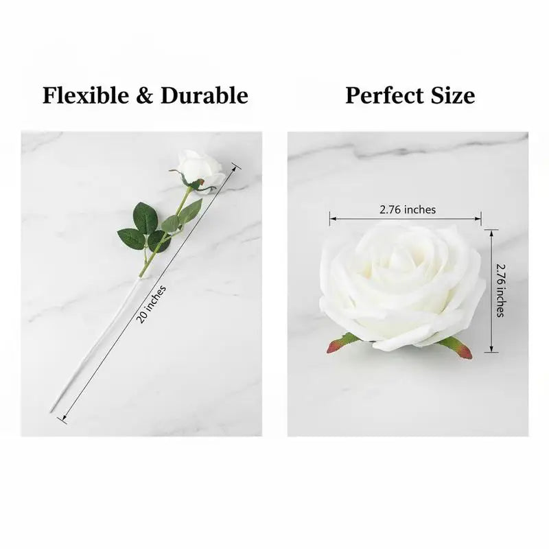 120 Rosas Artificiales Blancas para Decoración