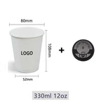 Vasos de papel personalizados de 250ml con nombre o logo, desechables y ecológicos, ideales para fiestas, bodas y eventos con diseño personalizado elegante.