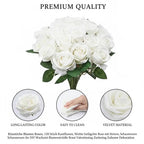 120 Rosas Artificiales Blancas para Decoración