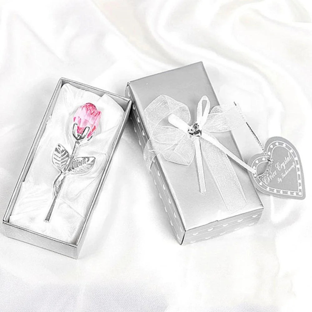 Rosa de Cristal Decorativa con Caja de Regalo