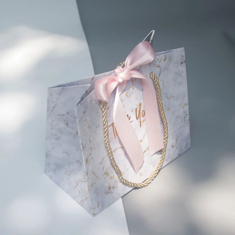 Bolsas de Regalo Mármol Gris para Bodas y Eventos
