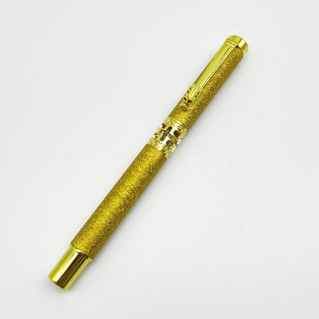 Bolígrafo metálico personalizado con diseño de dragón, grabado láser de nombre o logo, estilo elegante para negocios, firmas y regalos corporativos de lujo.