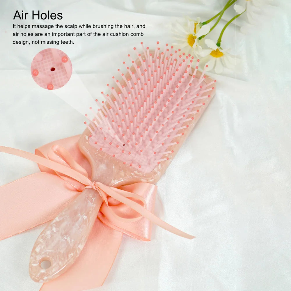 Cepillo de pelo personalizado con nombre grabado, diseño ergonómico con cojín de aire, masajeador del cuero cabelludo, ideal regalo para mamá y cuidado del cabello.