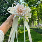 Flor para Espejo de Coche para Boda con Cinta
