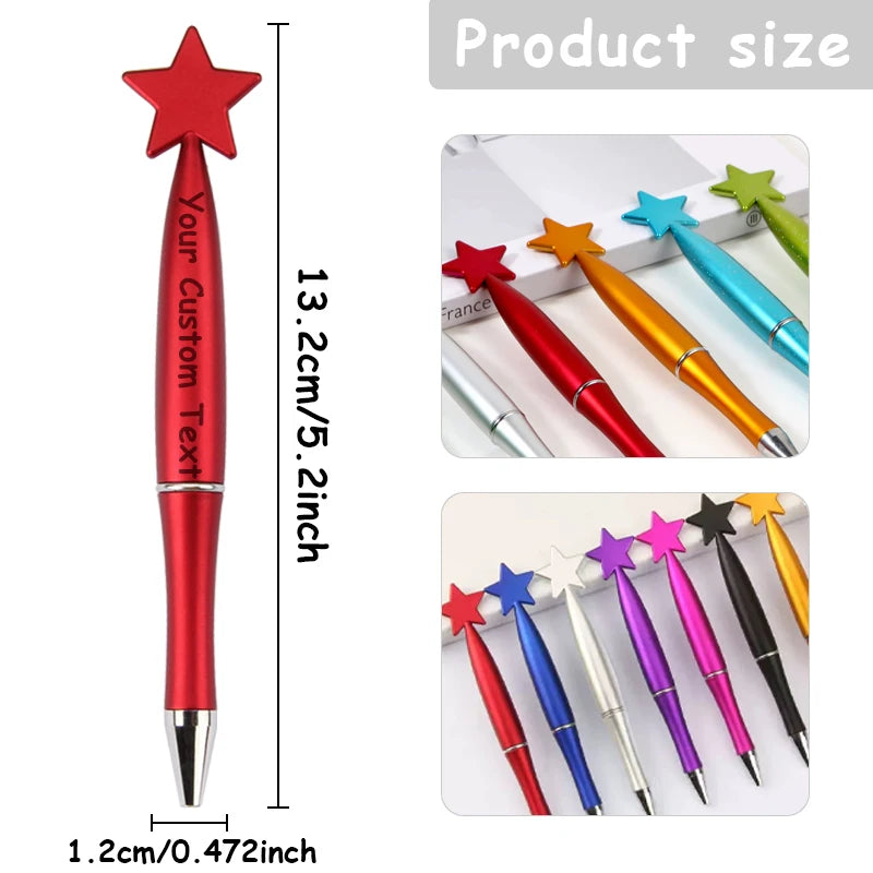 25PCS Customizable Star Ballpoint Pens for Promotional Gifts Colorful Bulk Pens Twist Action for Advertising Business Gifts
