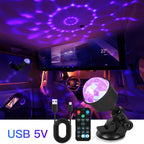 Luz disco LED RGB giratoria con mando a distancia