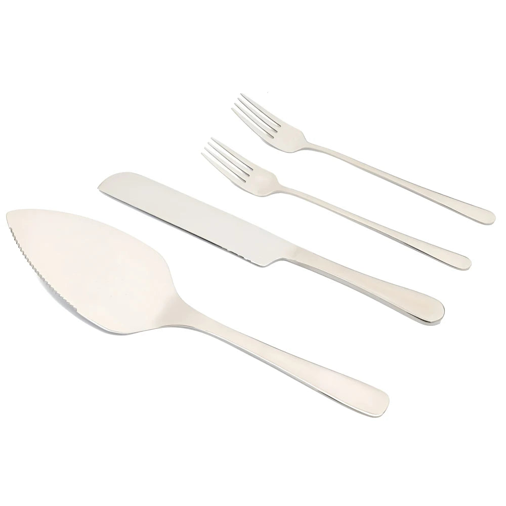 Set personalizado para cortar pastel de boda con grabado láser elegante