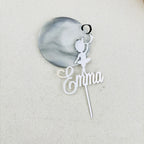 Topper acrílico personalizado para pastel con nombre y edad