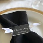 Servilletero acrílico personalizado con nombres y fecha de boda