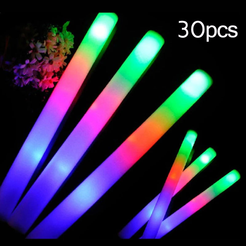 Bastones LED Luminosos para Fiestas 15 o 30 Piezas