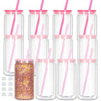 Vasos Snow Globe DIY 16oz para fiestas, con doble pared y agujero pre-perforado, perfectos para purpurina, confeti y manualidades creativas.