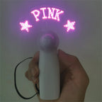 Ventilador LED portátil personalizado con frases iluminadas, ideal para bodas, cumpleaños, fiestas al aire libre, souvenirs y regalos para invitados.