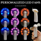 Ventilador LED portátil personalizado con frases iluminadas, ideal para bodas, cumpleaños, fiestas al aire libre, souvenirs y regalos para invitados.