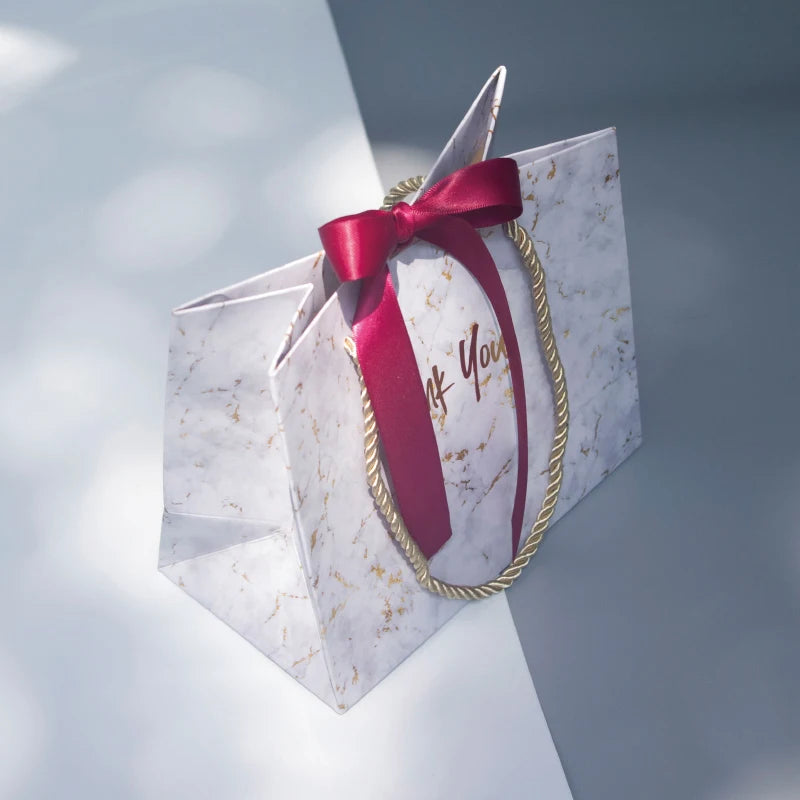 Bolsas de Regalo Mármol Gris para Bodas y Eventos
