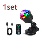 Luz disco LED RGB giratoria con mando