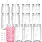 Vasos Snow Globe DIY 16oz para fiestas, con doble pared y agujero pre-perforado, perfectos para purpurina, confeti y manualidades creativas.