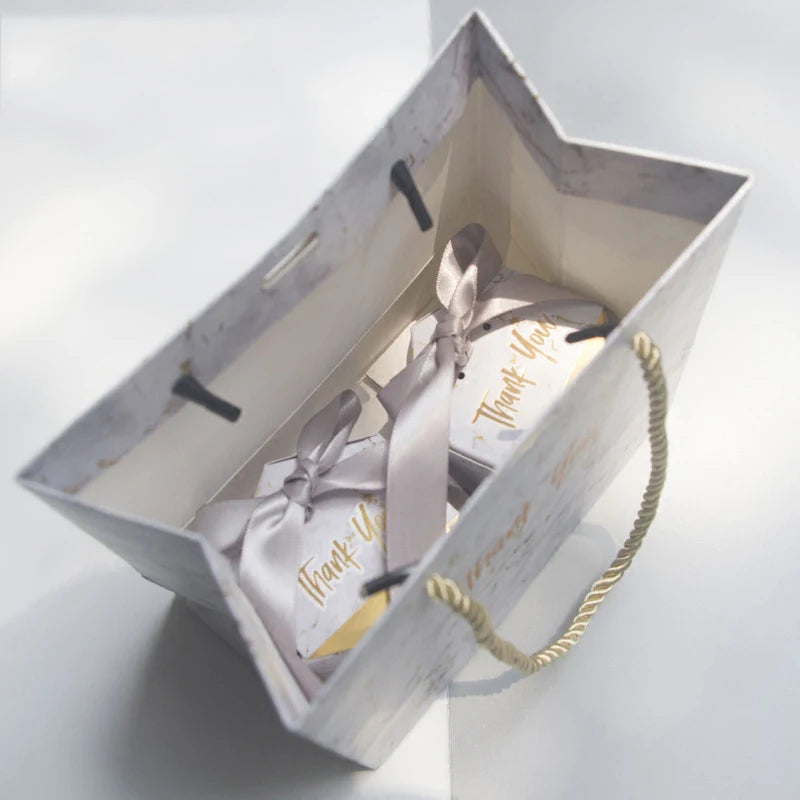 Bolsas de Regalo Mármol Gris para Bodas y Eventos