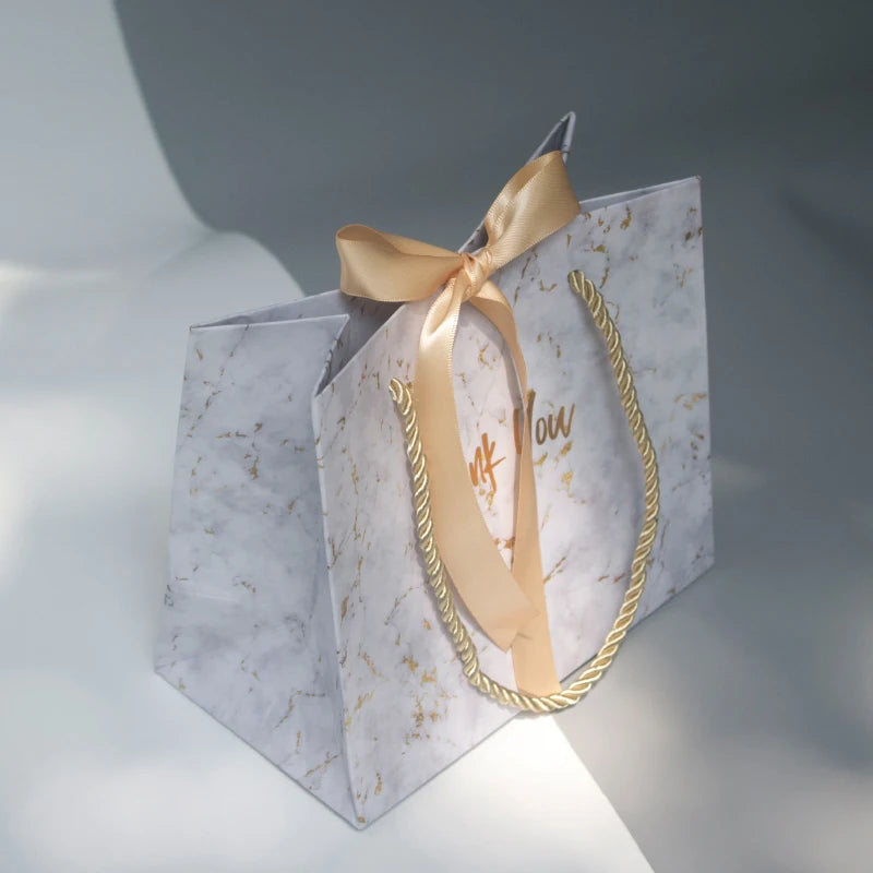 Bolsas de Regalo Mármol Gris para Bodas y Eventos