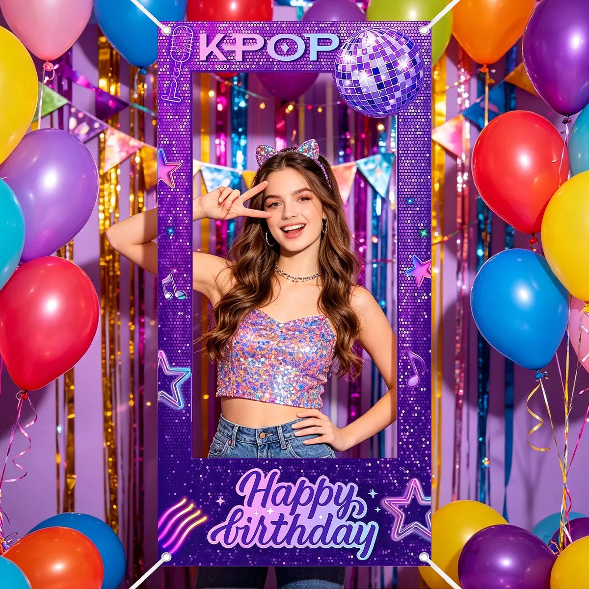 Fondo Kpop para Cumpleaños y Photocall