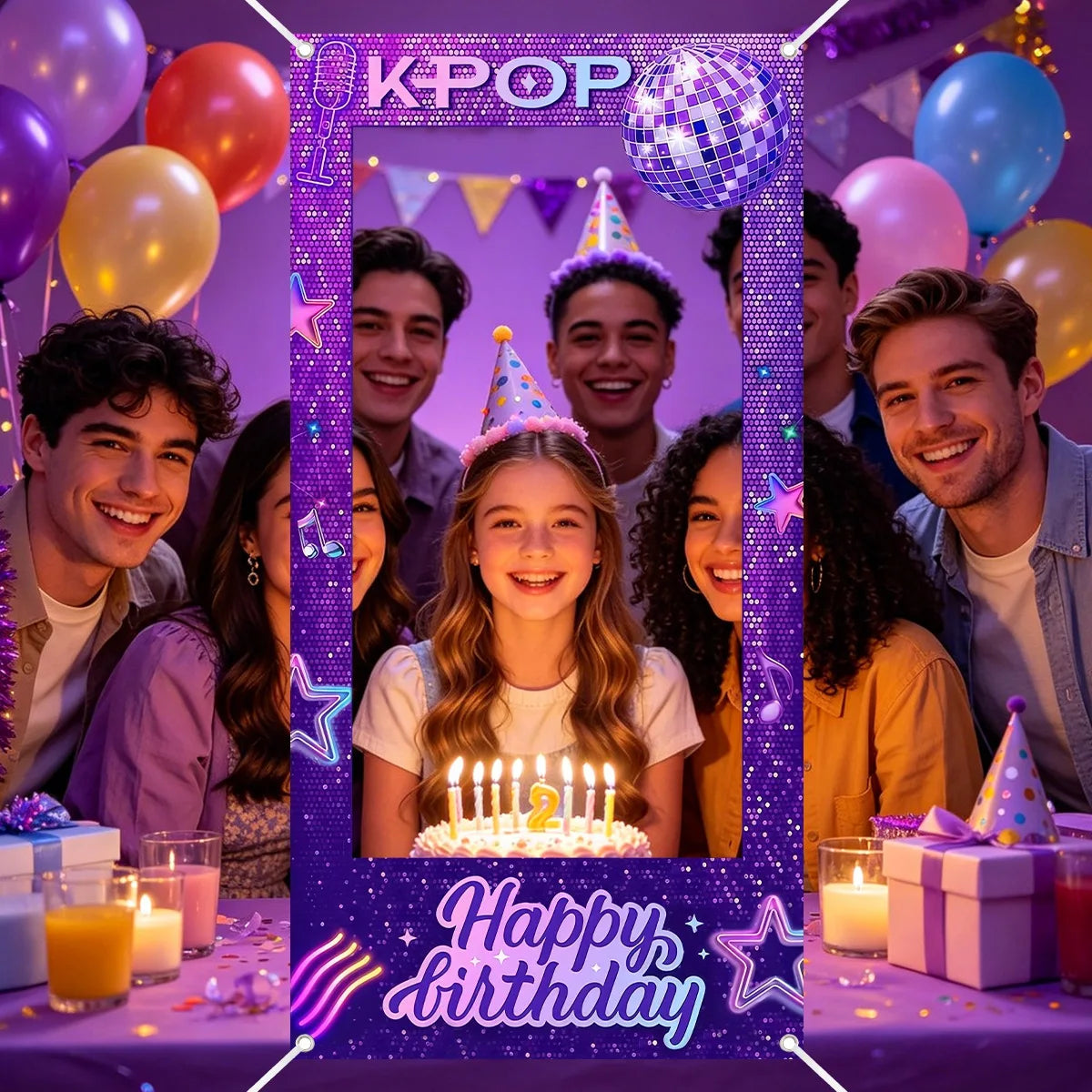 Fondo Kpop para Cumpleaños y Photocall