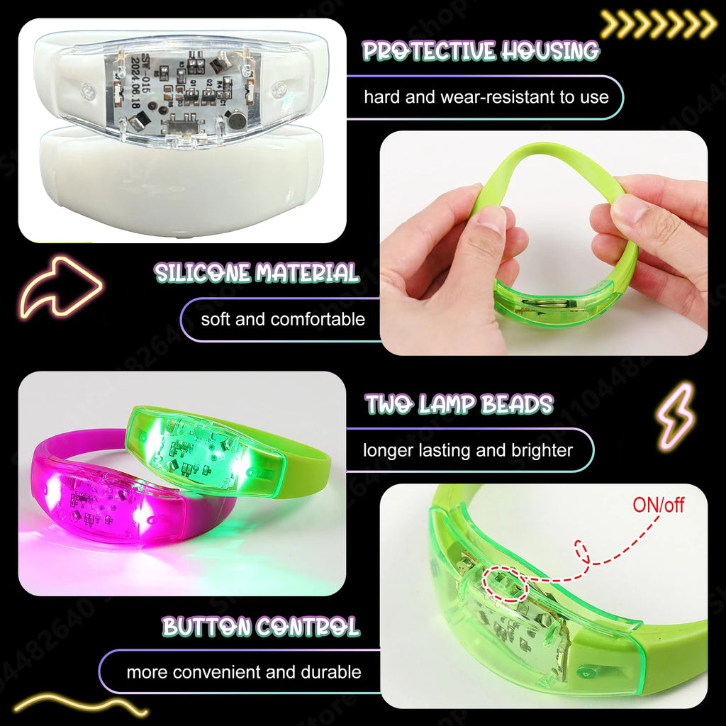 Pulseras LED Activadas por Música