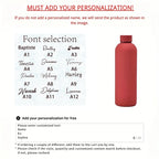 Vaso personalizado de acero inoxidable con nombre y logo grabado para bebidas, ideal para deportes, viajes y actividades al aire libre.